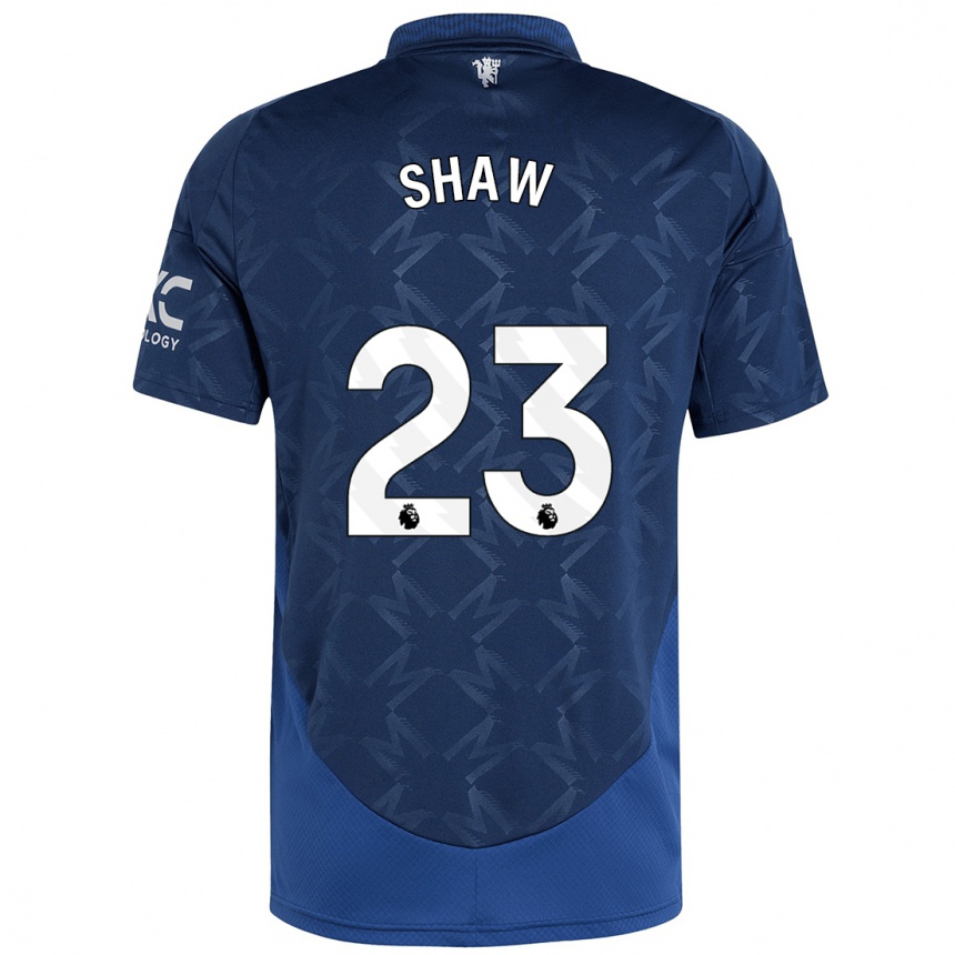 Kids Football Luke Shaw #23 Indigo Away Jersey 2024/25 T-Shirt Australia