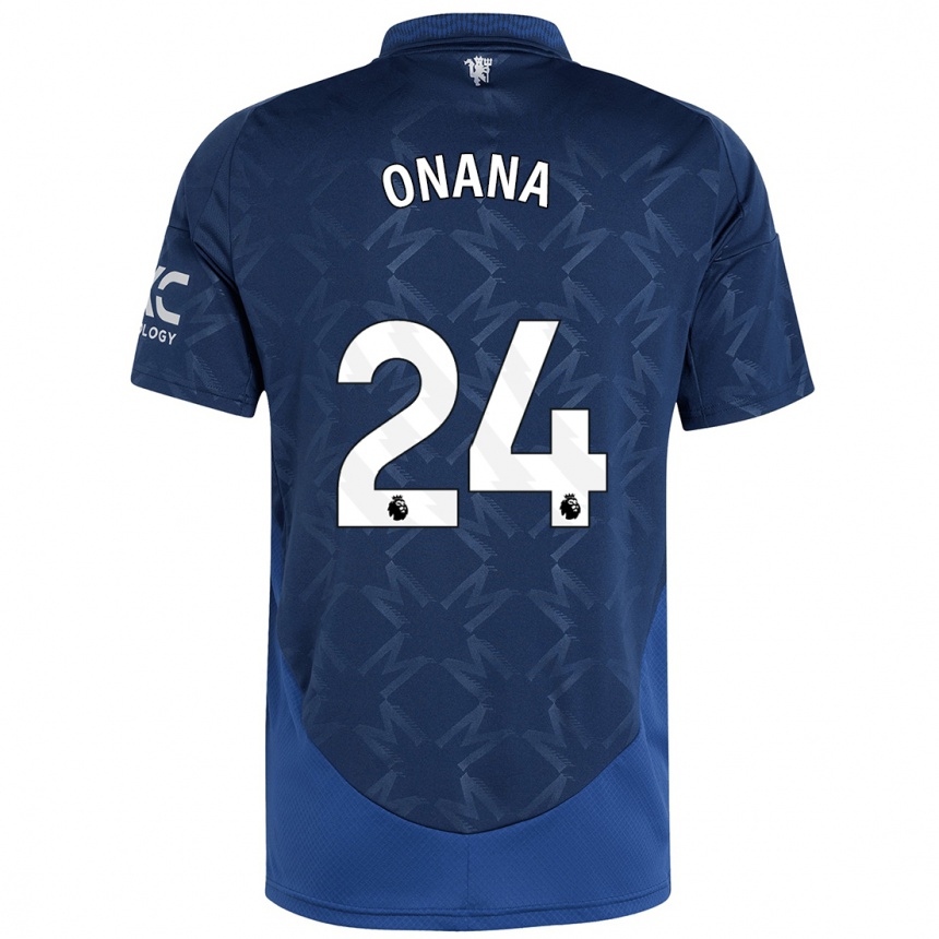 Kids Football Andre Onana #24 Indigo Away Jersey 2024/25 T-Shirt Australia