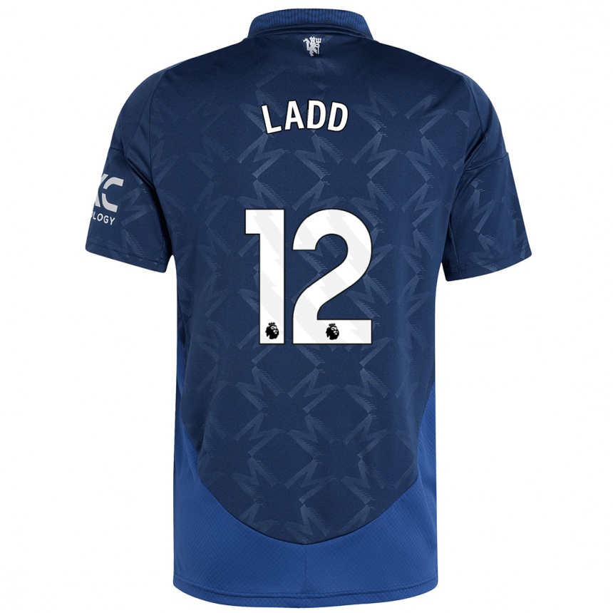 Kids Football Hayley Ladd #12 Indigo Away Jersey 2024/25 T-Shirt Australia