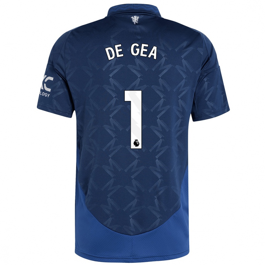 Kids Football David De Gea #1 Indigo Away Jersey 2024/25 T-Shirt Australia