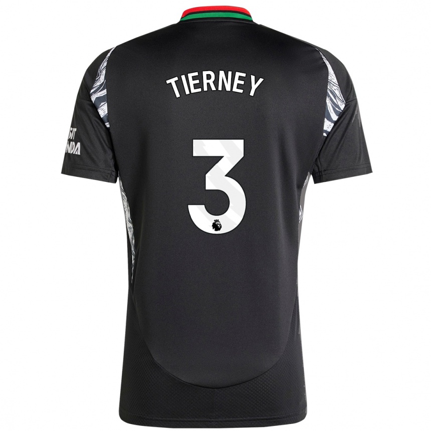 Kids Football Kieran Tierney #3 Black Away Jersey 2024/25 T-Shirt Australia