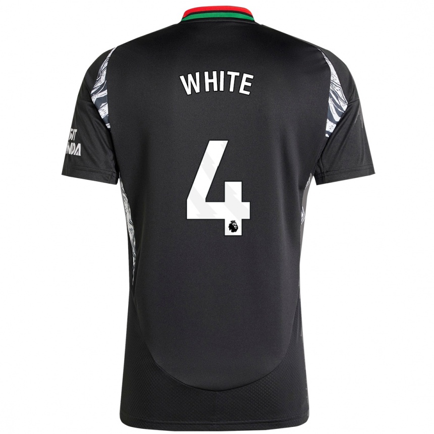 Kids Football Ben White #4 Black Away Jersey 2024/25 T-Shirt Australia