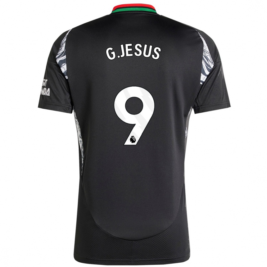 Kids Football Gabriel Jesus #9 Black Away Jersey 2024/25 T-Shirt Australia