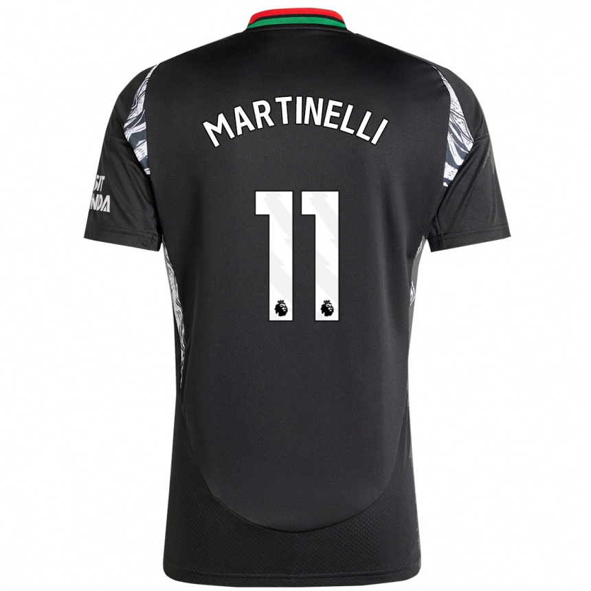 Kids Football Gabriel Martinelli #11 Black Away Jersey 2024/25 T-Shirt Australia