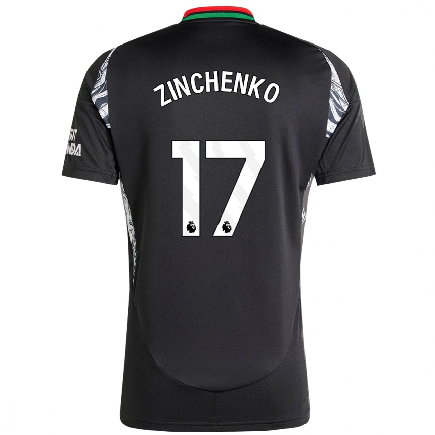 Kids Football Oleksandr Zinchenko #17 Black Away Jersey 2024/25 T-Shirt Australia