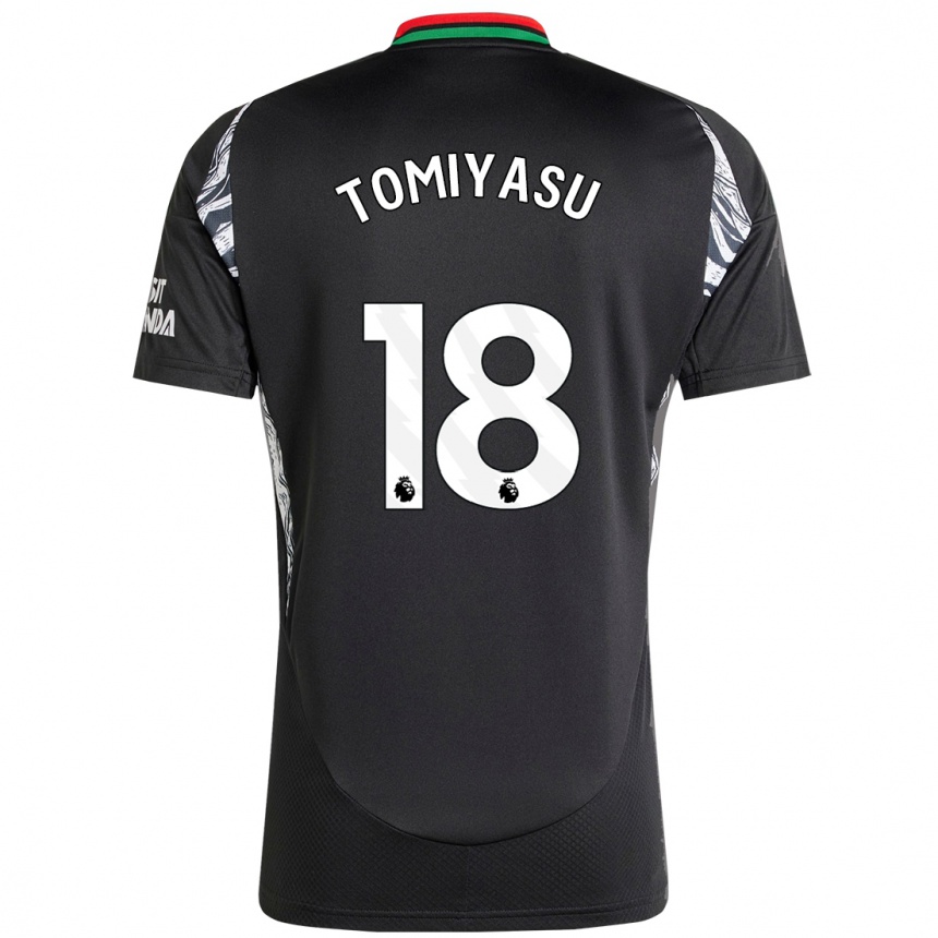 Kids Football Takehiro Tomiyasu #18 Black Away Jersey 2024/25 T-Shirt Australia