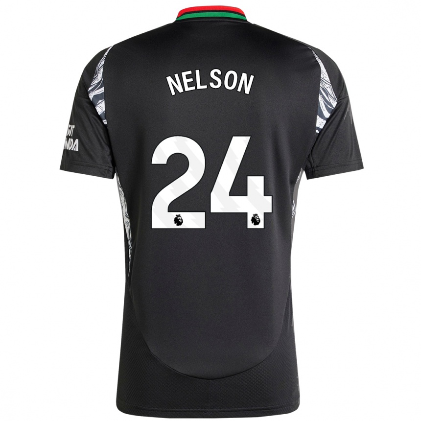 Kids Football Reiss Nelson #24 Black Away Jersey 2024/25 T-Shirt Australia