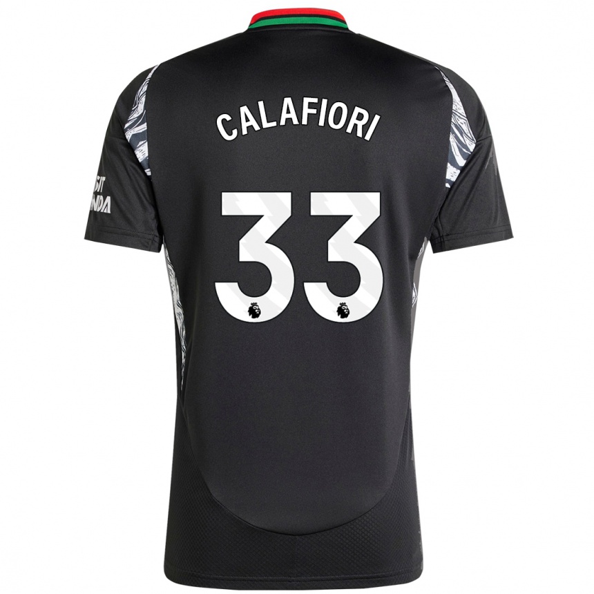 Kids Football Riccardo Calafiori #33 Black Away Jersey 2024/25 T-Shirt Australia