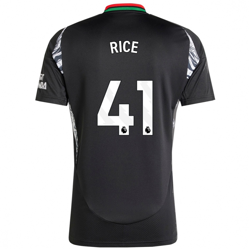 Kids Football Declan Rice #41 Black Away Jersey 2024/25 T-Shirt Australia