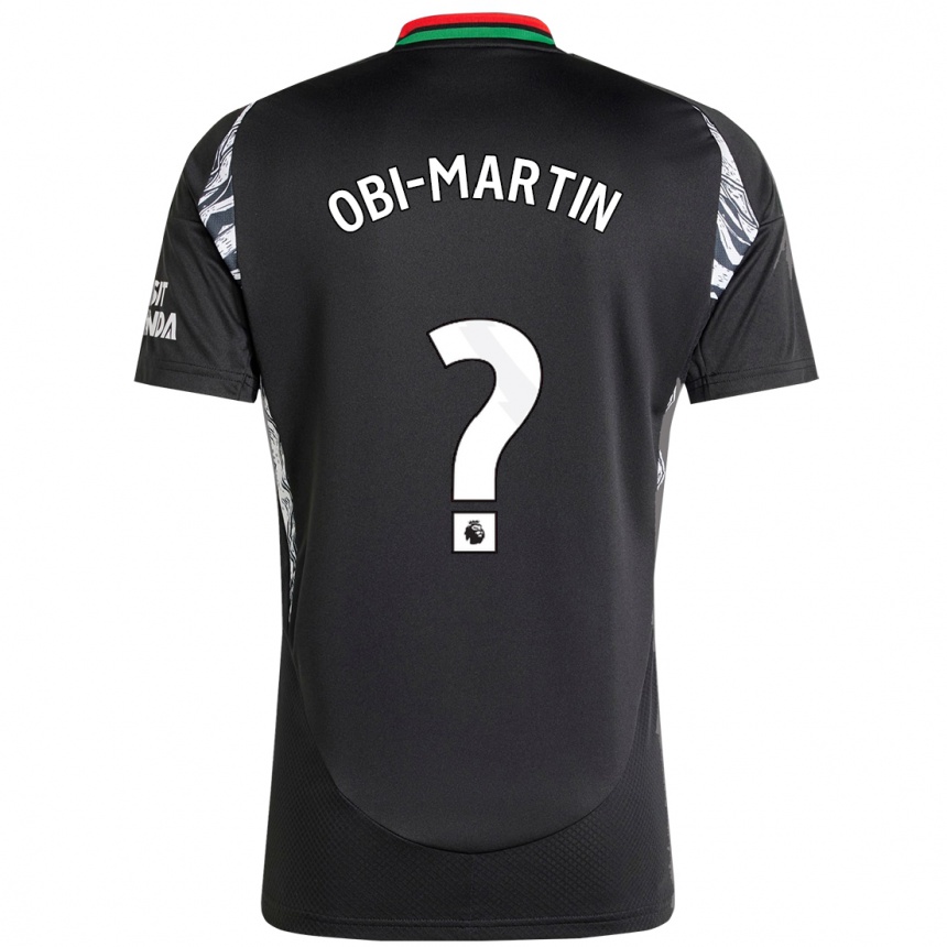 Kids Football Chido Obi-Martin #0 Black Away Jersey 2024/25 T-Shirt Australia