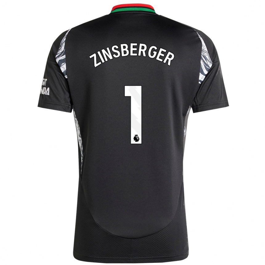 Kids Football Manuela Zinsberger #1 Black Away Jersey 2024/25 T-Shirt Australia