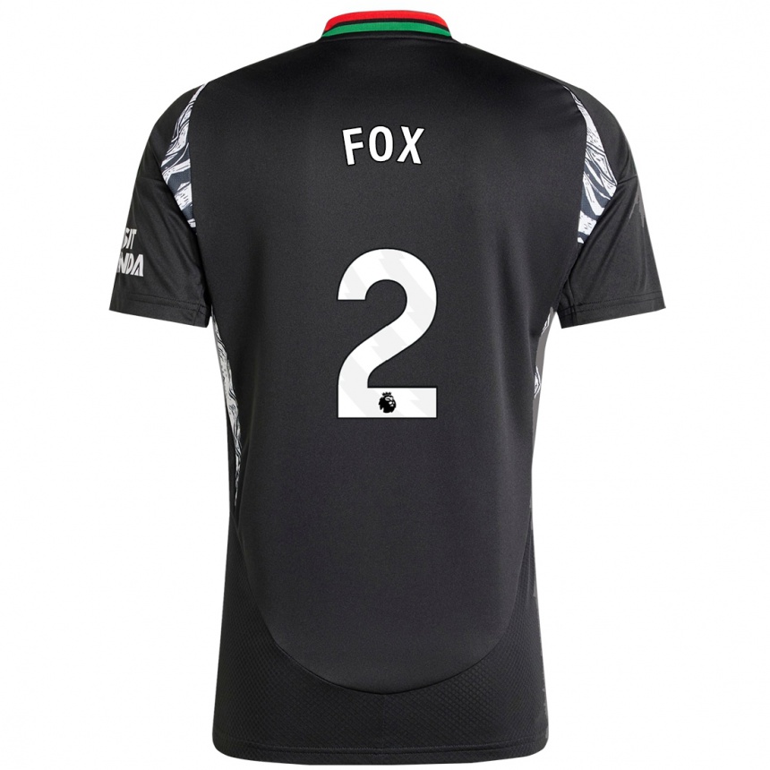 Kids Football Emily Fox #2 Black Away Jersey 2024/25 T-Shirt Australia