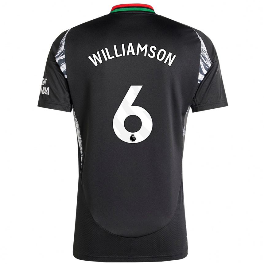 Kids Football Leah Williamson #6 Black Away Jersey 2024/25 T-Shirt Australia