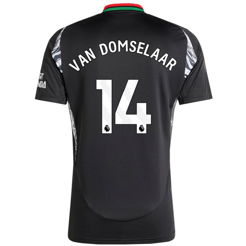 Kids Football Daphne Van Domselaar #14 Black Away Jersey 2024/25 T-Shirt Australia