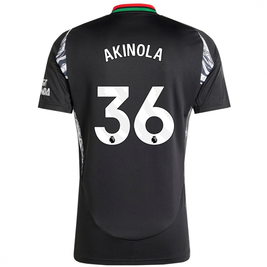 Kids Football Tim Akinola #36 Black Away Jersey 2024/25 T-Shirt Australia