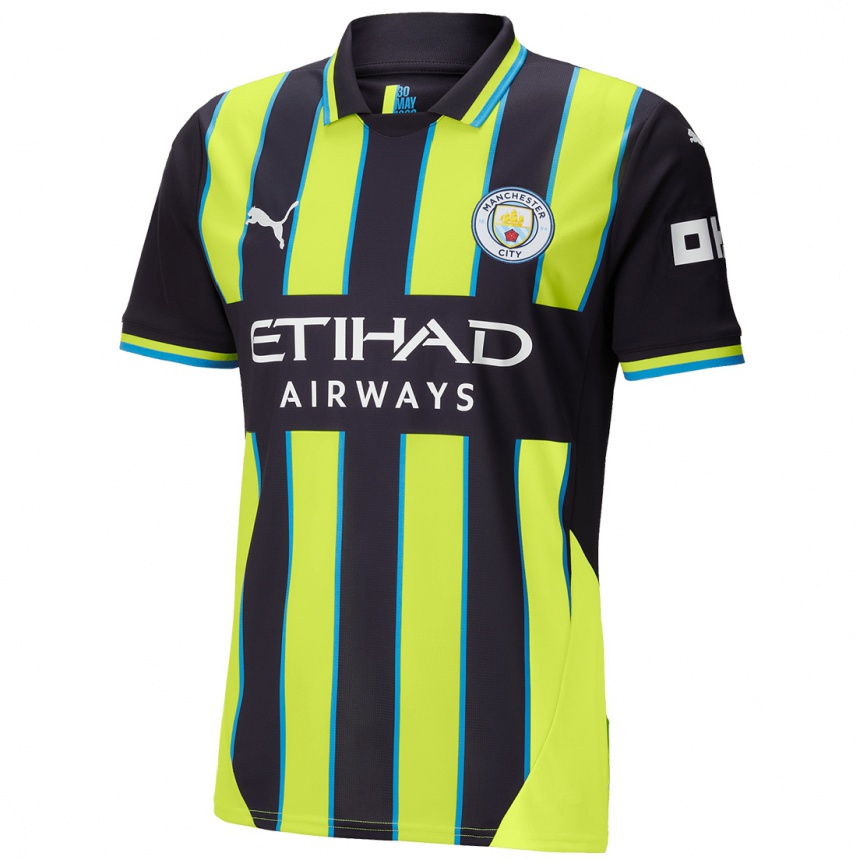 Kids Football Bernardo Silva #20 Blue Yellow Away Jersey 2024/25 T-Shirt Australia