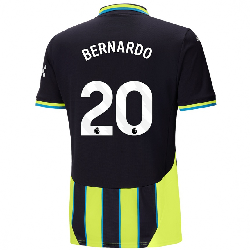 Kids Football Bernardo Silva #20 Blue Yellow Away Jersey 2024/25 T-Shirt Australia