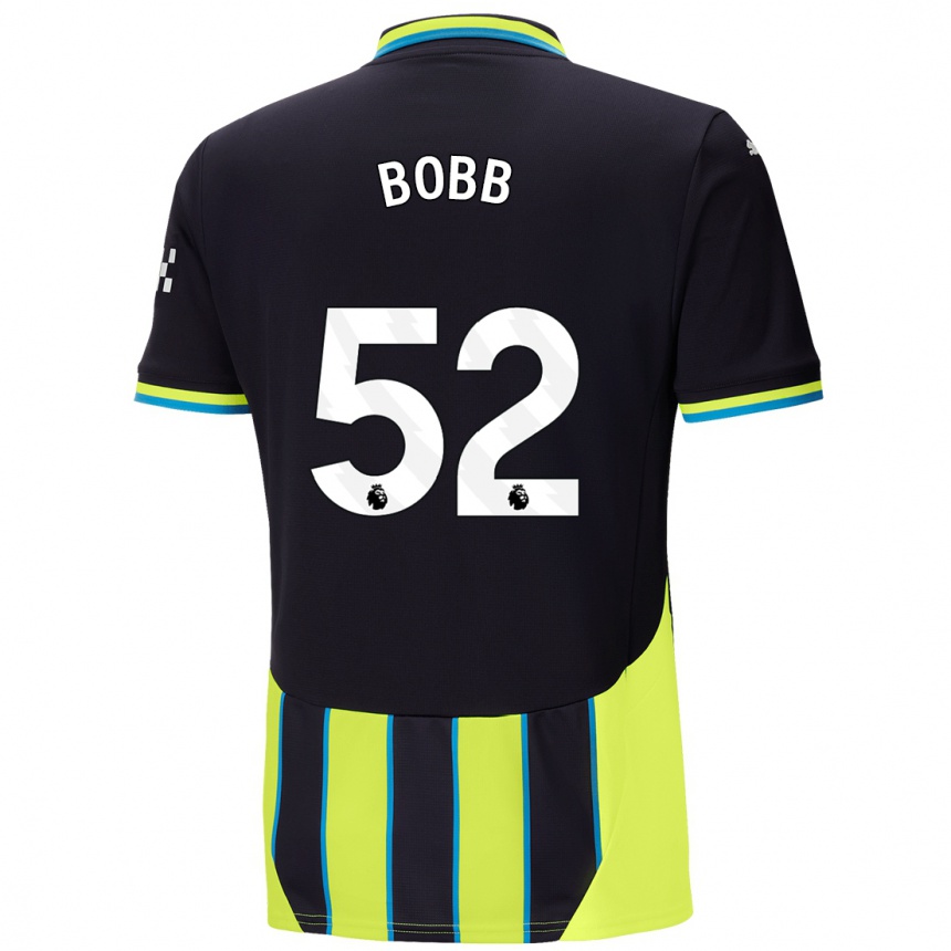 Kids Football Oscar Bobb #52 Blue Yellow Away Jersey 2024/25 T-Shirt Australia