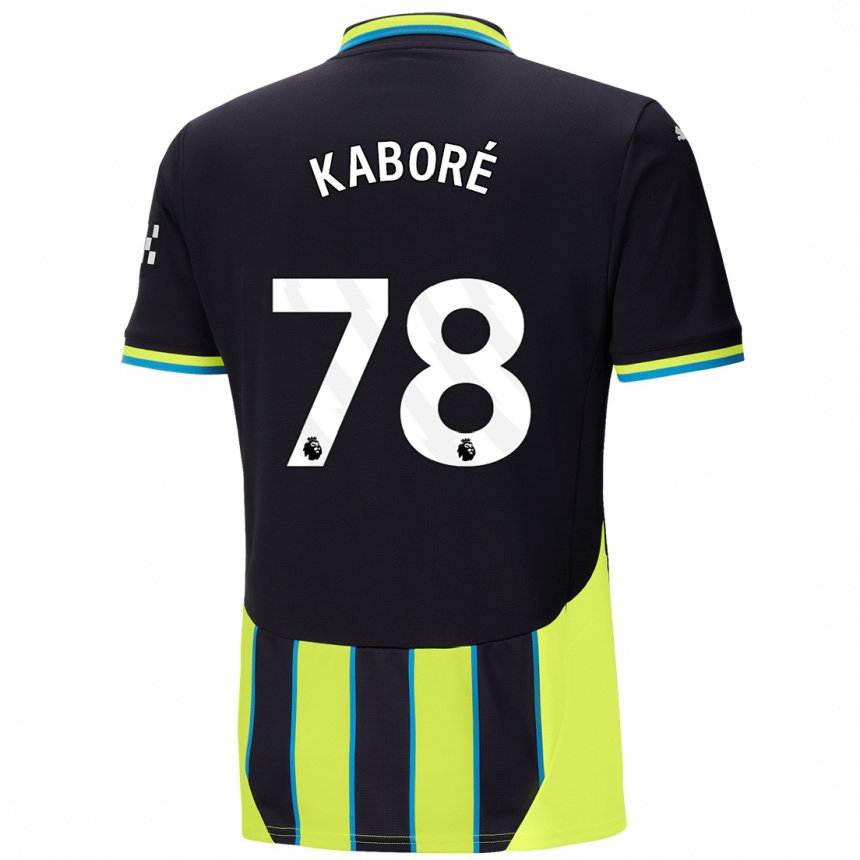 Kids Football Issa Kabore #78 Blue Yellow Away Jersey 2024/25 T-Shirt Australia