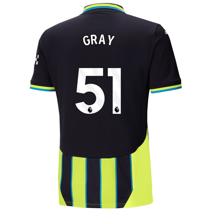 Kids Football Charlie Gray #51 Blue Yellow Away Jersey 2024/25 T-Shirt Australia