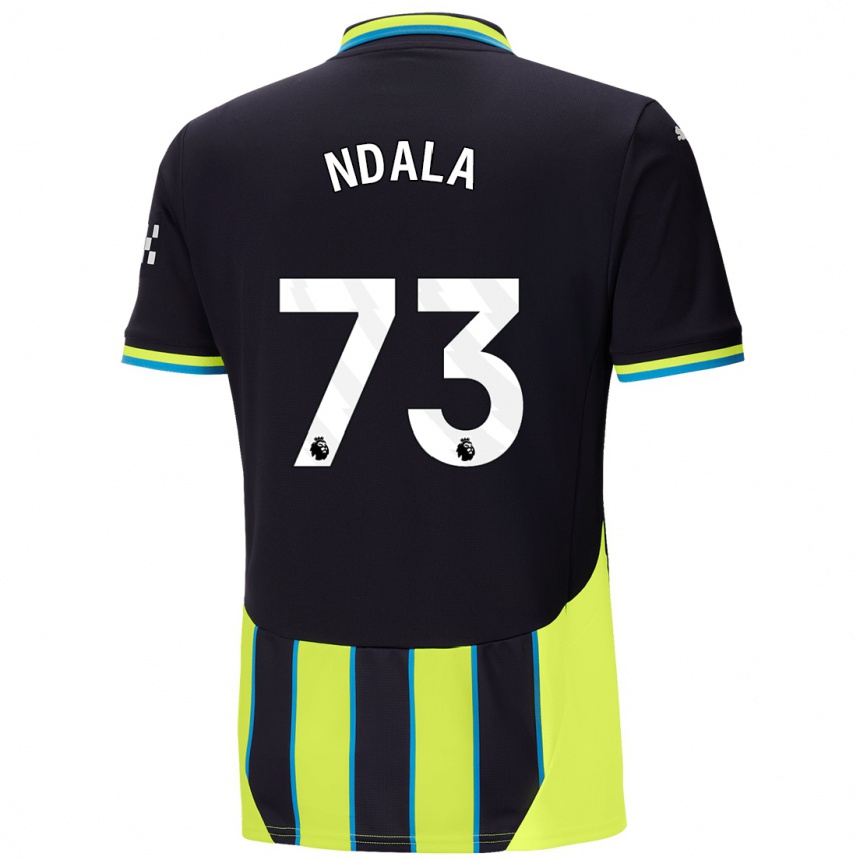 Kids Football Joel Ndala #73 Blue Yellow Away Jersey 2024/25 T-Shirt Australia