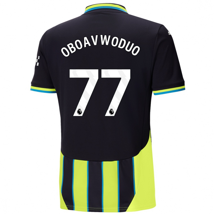 Kids Football Justin Oboavwoduo #77 Blue Yellow Away Jersey 2024/25 T-Shirt Australia