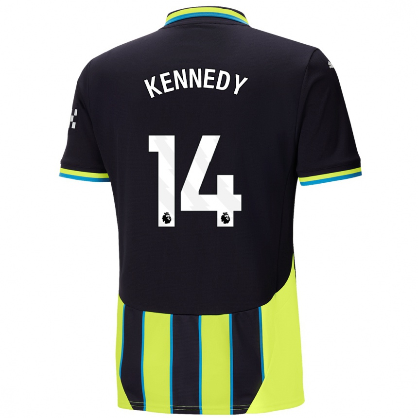 Kids Football Alanna Kennedy #14 Blue Yellow Away Jersey 2024/25 T-Shirt Australia