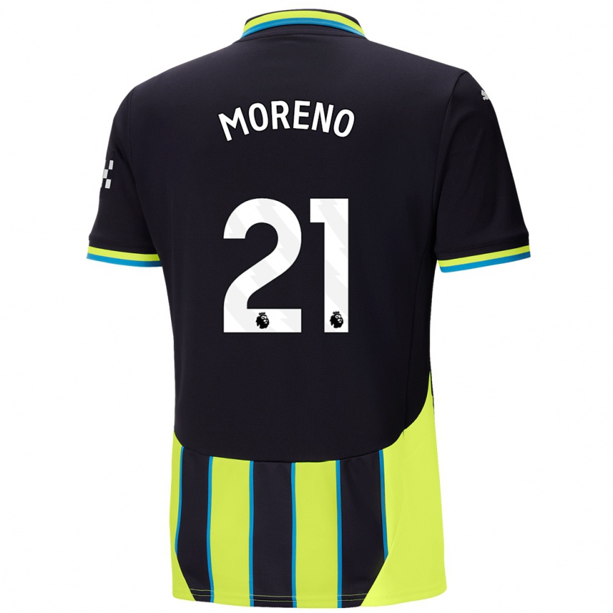 Kids Football Marlos Moreno #21 Blue Yellow Away Jersey 2024/25 T-Shirt Australia