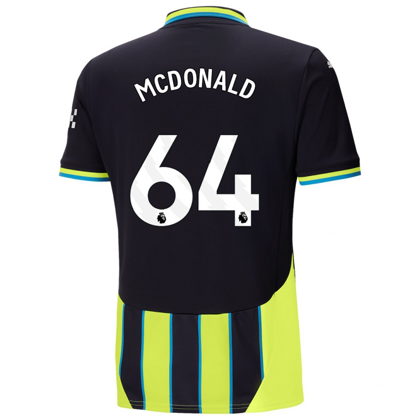 Kids Football Rowan Mcdonald #64 Blue Yellow Away Jersey 2024/25 T-Shirt Australia