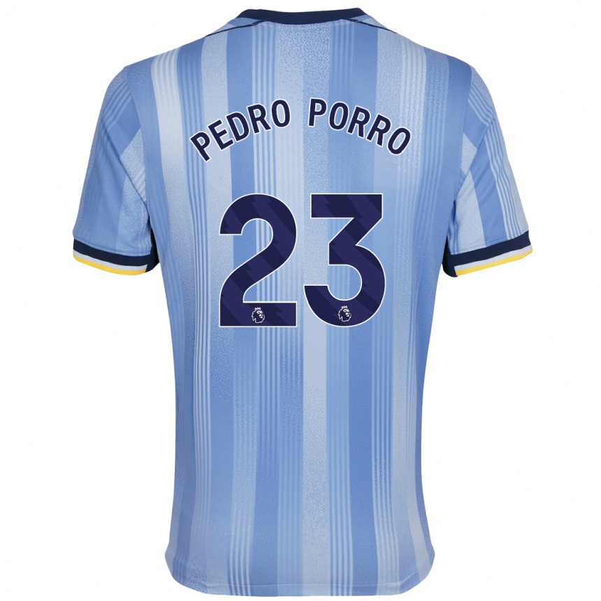 Kids Football Pedro Porro #23 Light Blue Away Jersey 2024/25 T-Shirt Australia