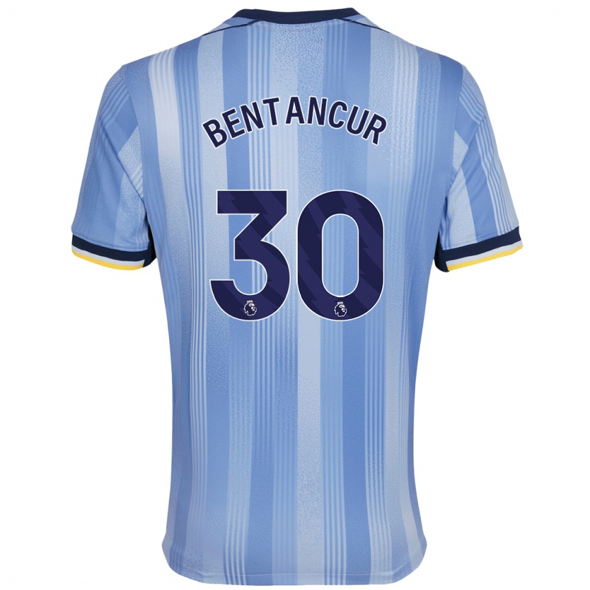 Kids Football Rodrigo Bentancur #30 Light Blue Away Jersey 2024/25 T-Shirt Australia