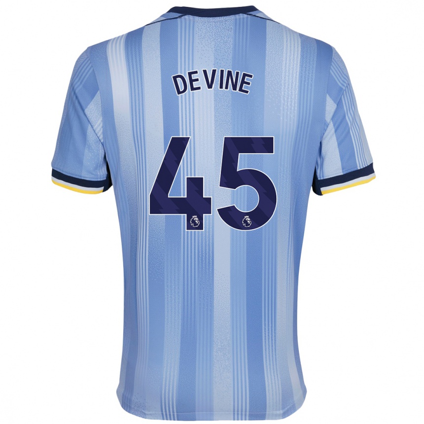 Kids Football Alfie Devine #45 Light Blue Away Jersey 2024/25 T-Shirt Australia