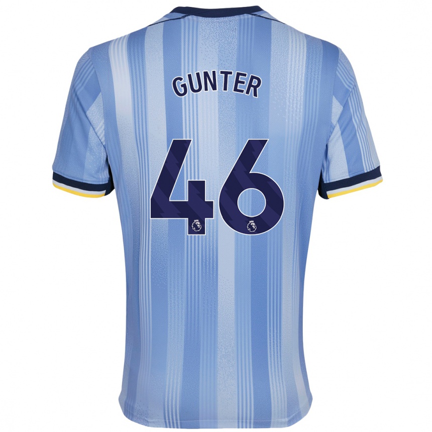 Kids Football Luca Gunter #46 Light Blue Away Jersey 2024/25 T-Shirt Australia