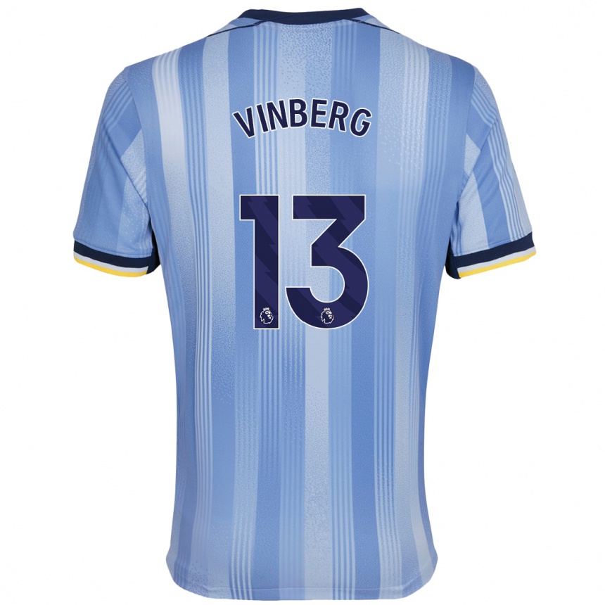 Kids Football Matilda Vinberg #13 Light Blue Away Jersey 2024/25 T-Shirt Australia