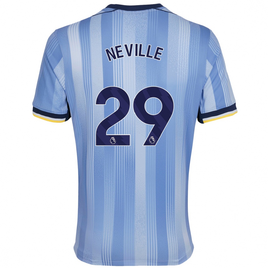 Kids Football Ashleigh Neville #29 Light Blue Away Jersey 2024/25 T-Shirt Australia