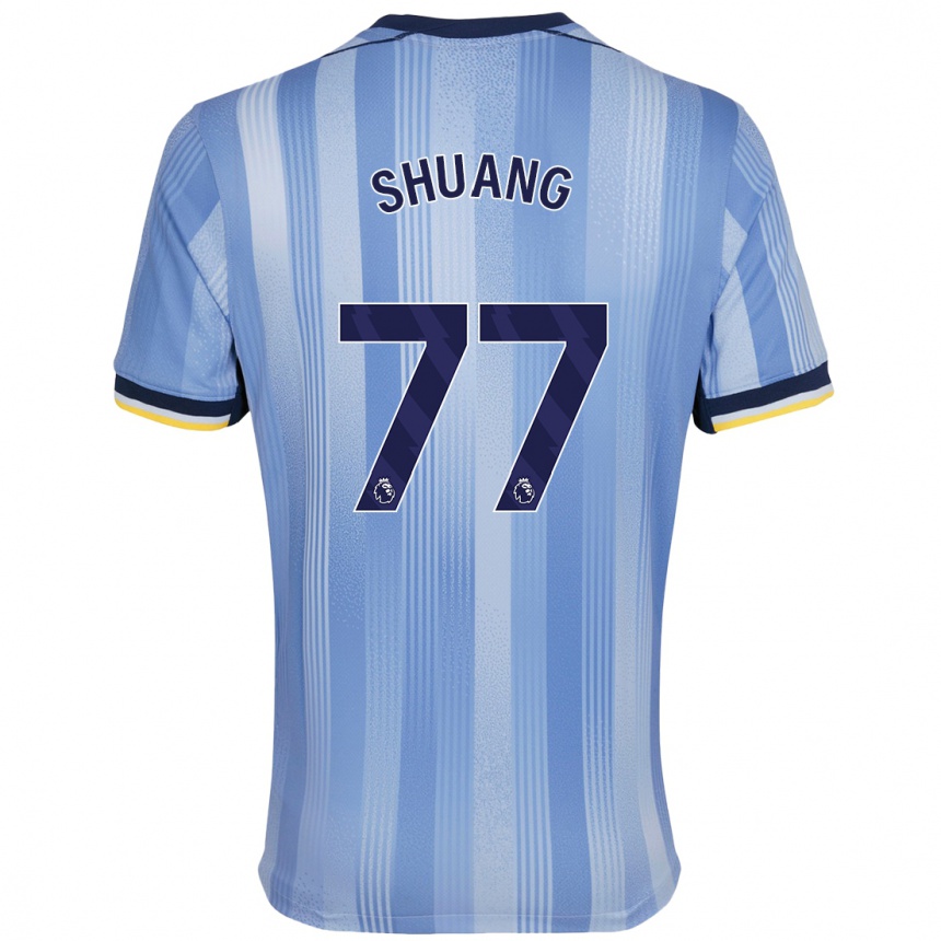 Kids Football Wang Shuang #77 Light Blue Away Jersey 2024/25 T-Shirt Australia