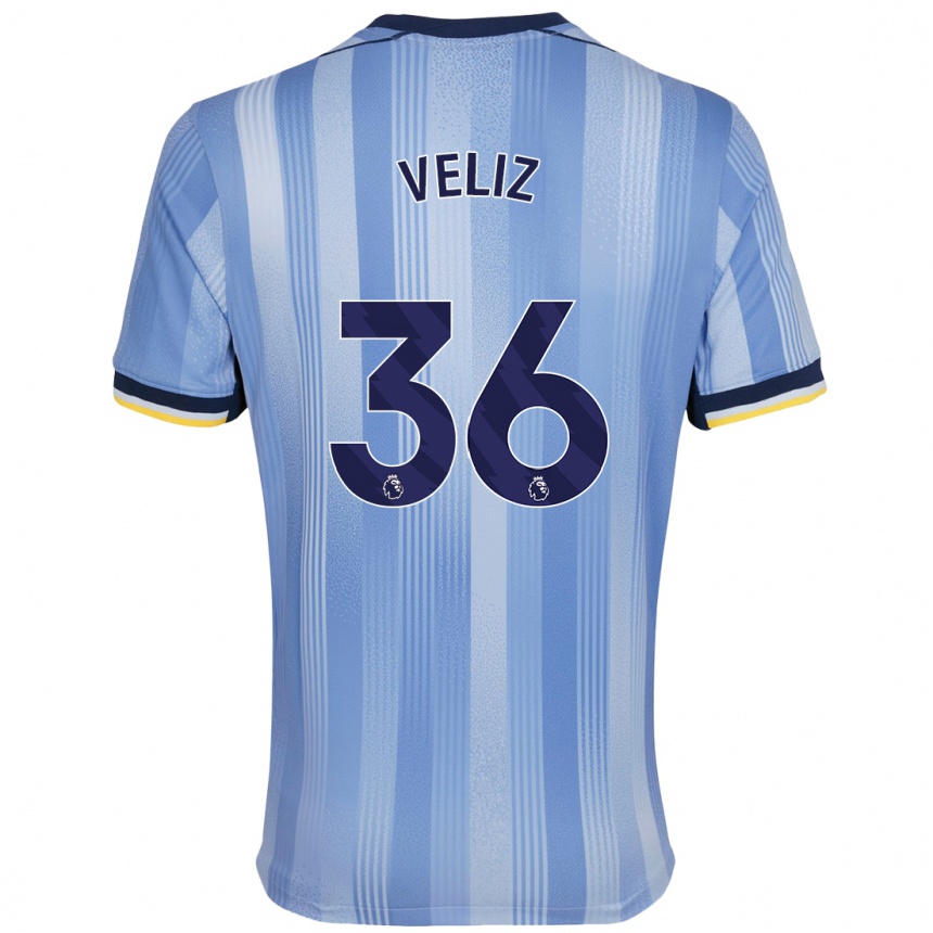 Kids Football Alejo Véliz #36 Light Blue Away Jersey 2024/25 T-Shirt Australia