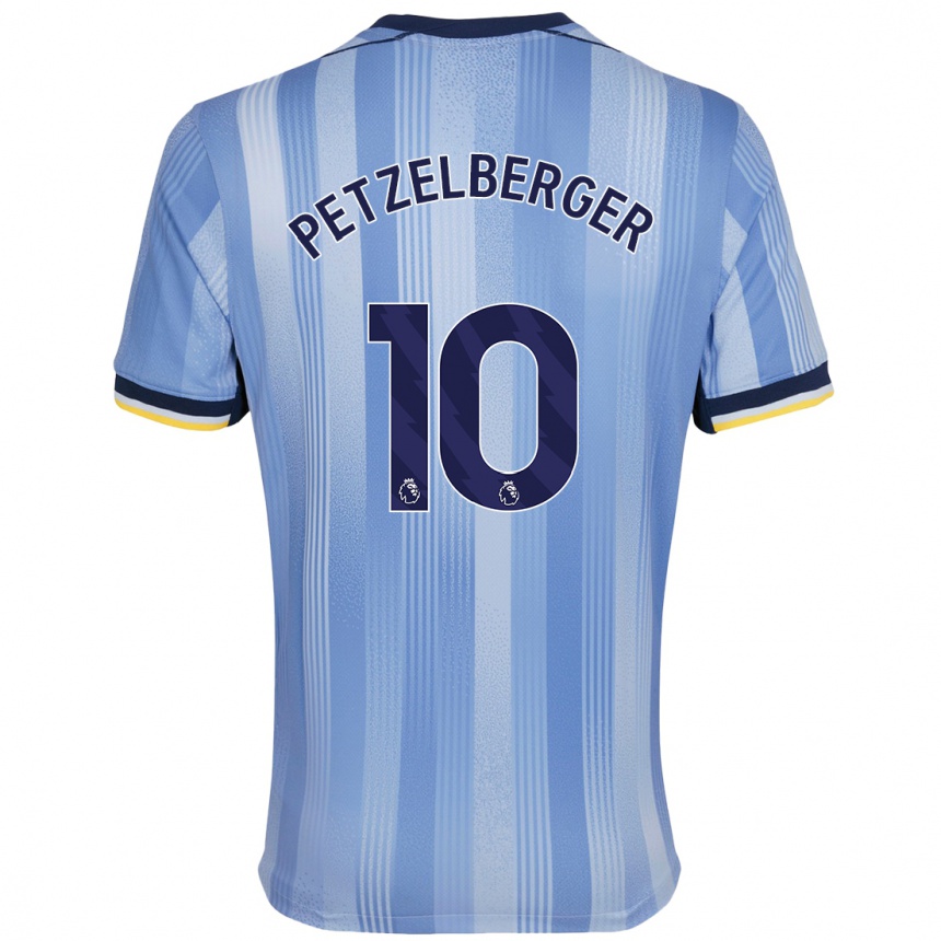 Kids Football Ramona Petzelberger #10 Light Blue Away Jersey 2024/25 T-Shirt Australia