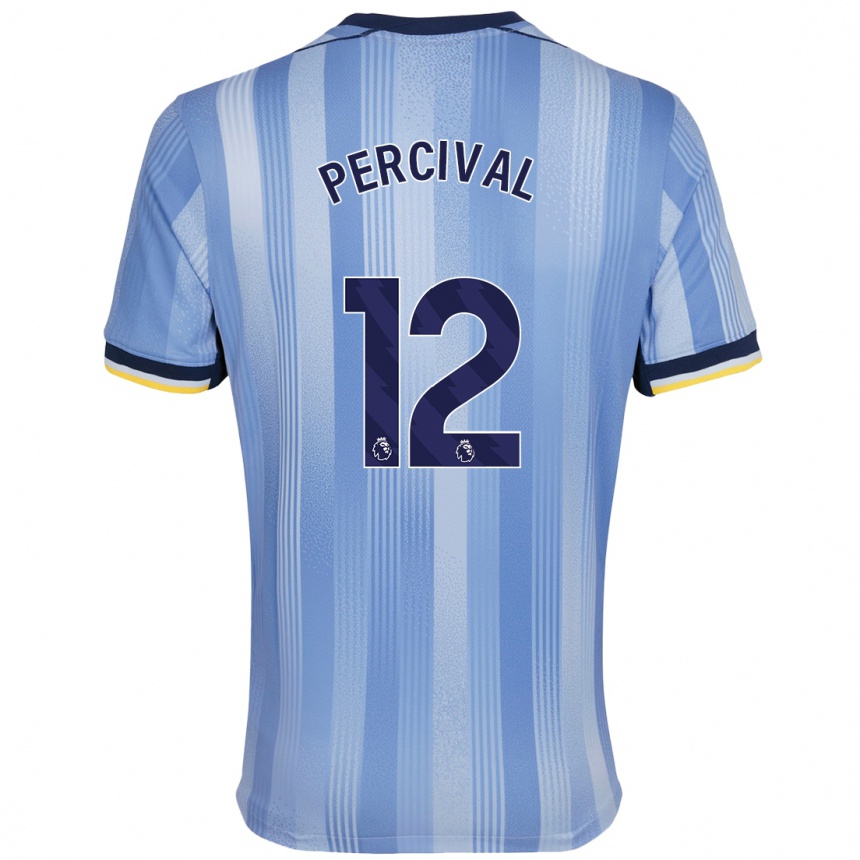 Kids Football Ria Percival #12 Light Blue Away Jersey 2024/25 T-Shirt Australia