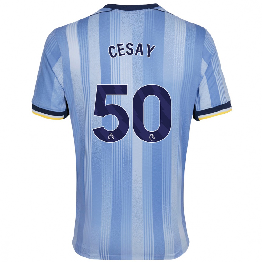 Kids Football Kallum Cesay #50 Light Blue Away Jersey 2024/25 T-Shirt Australia