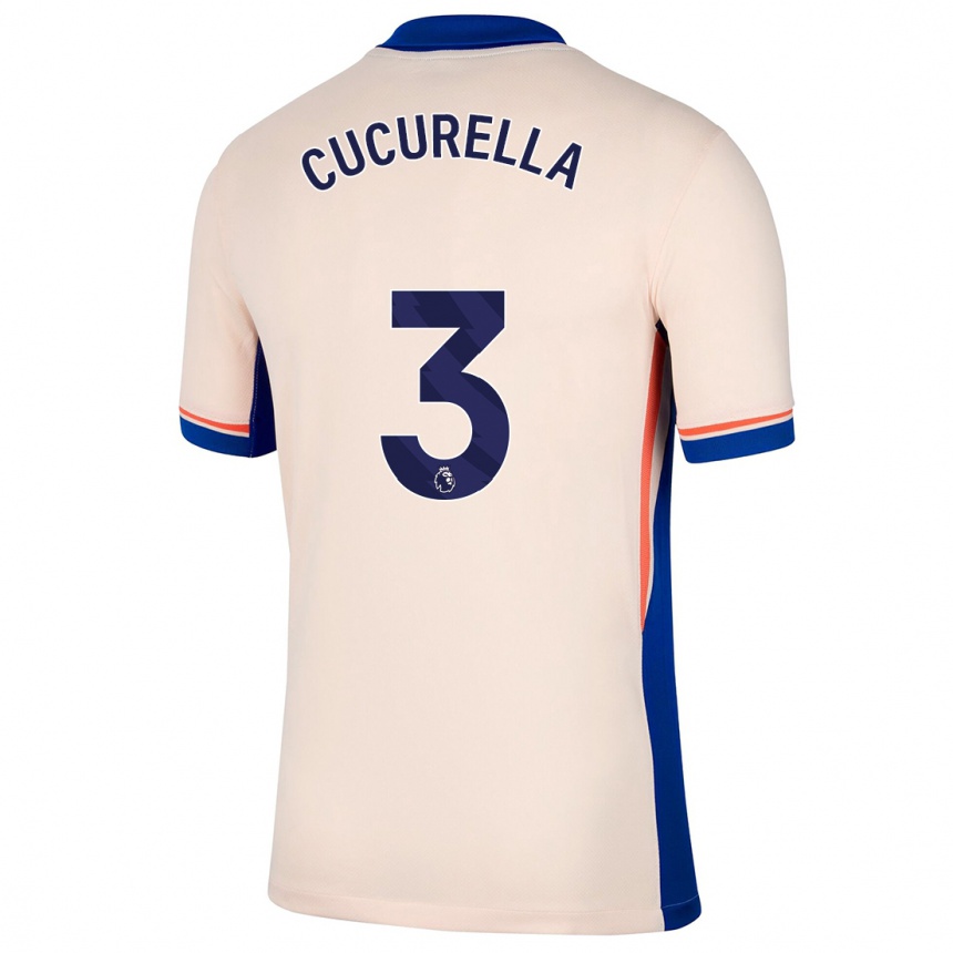 Kids Football Marc Cucurella #3 Light Beige Away Jersey 2024/25 T-Shirt Australia