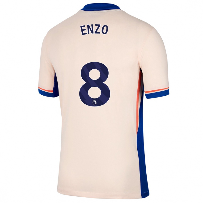 Kids Football Enzo Fernández #8 Light Beige Away Jersey 2024/25 T-Shirt Australia