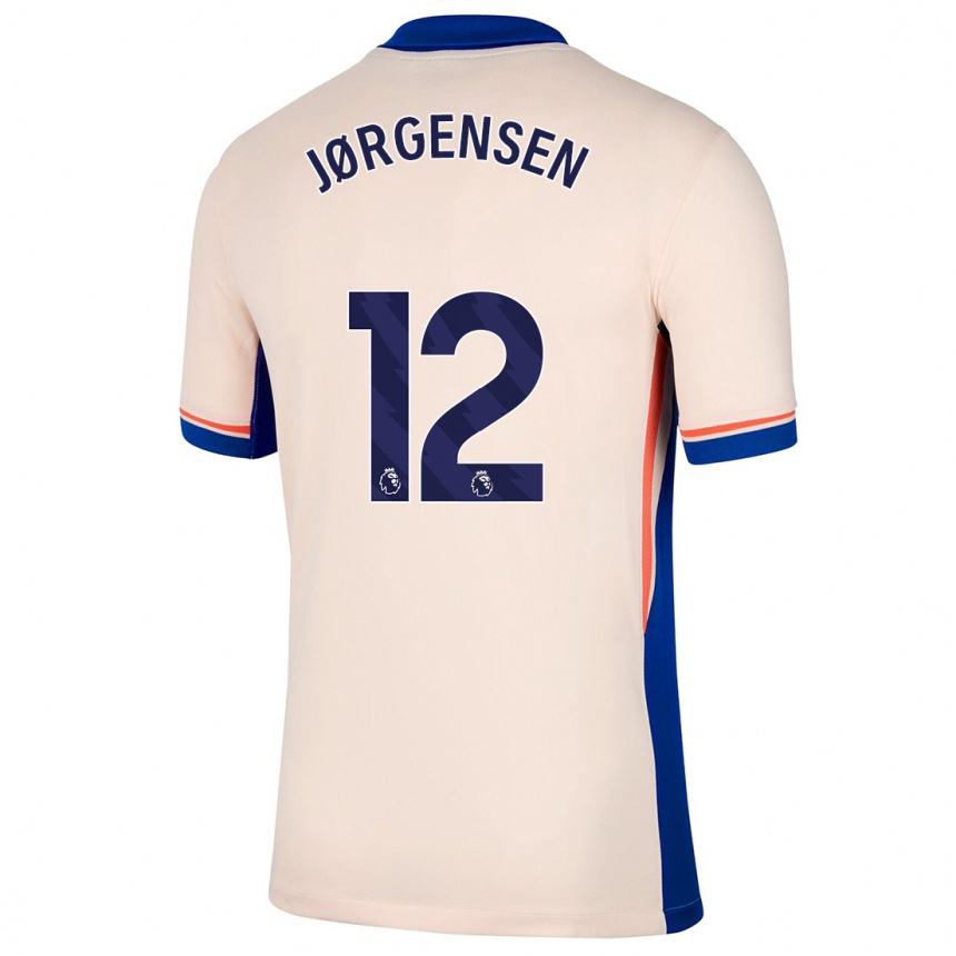 Kids Football Filip Jørgensen #12 Light Beige Away Jersey 2024/25 T-Shirt Australia