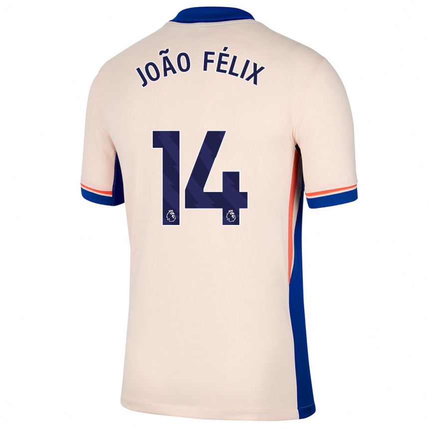 Kids Football Joao Felix #14 Light Beige Away Jersey 2024/25 T-Shirt Australia