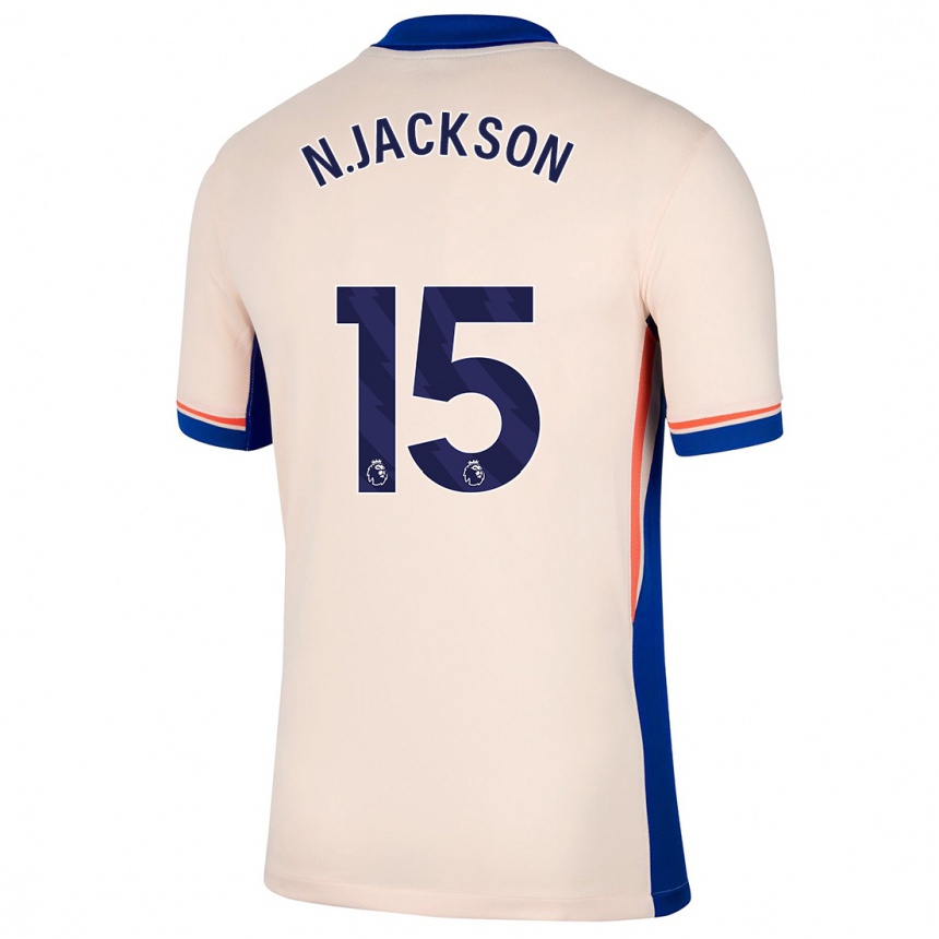 Kids Football Nicolas Jackson #15 Light Beige Away Jersey 2024/25 T-Shirt Australia