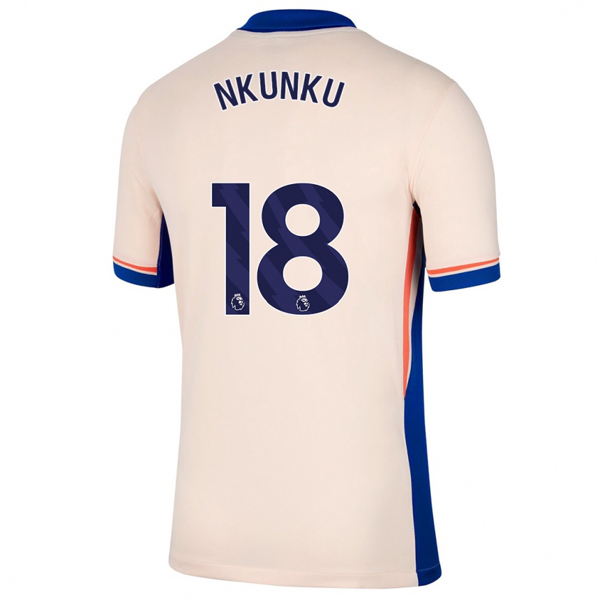 Kids Football Christopher Nkunku #18 Light Beige Away Jersey 2024/25 T-Shirt Australia