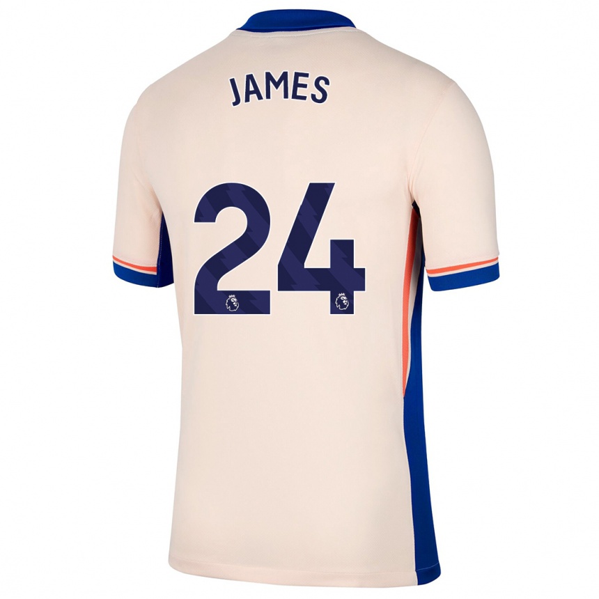 Kids Football Reece James #24 Light Beige Away Jersey 2024/25 T-Shirt Australia