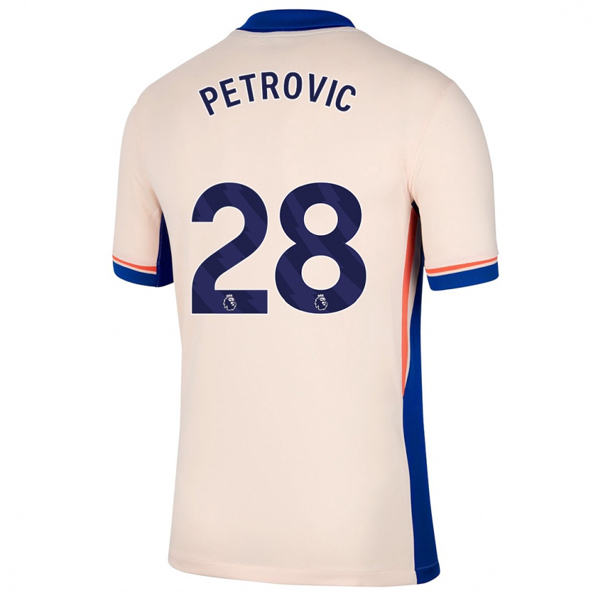 Kids Football Djordje Petrovic #28 Light Beige Away Jersey 2024/25 T-Shirt Australia