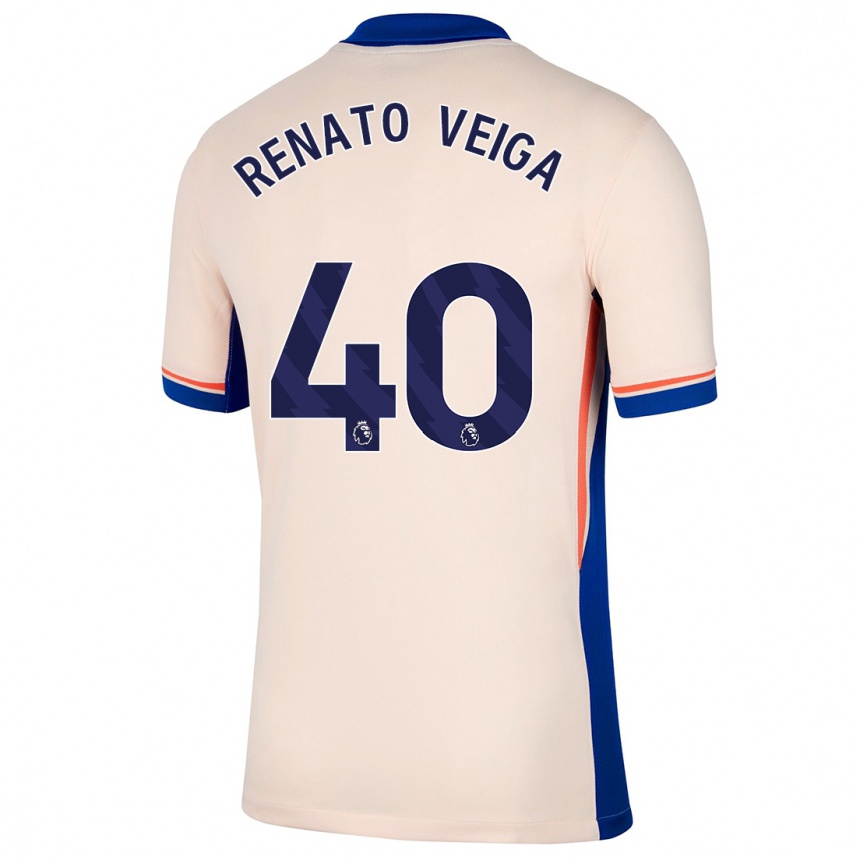 Kids Football Renato Veiga #40 Light Beige Away Jersey 2024/25 T-Shirt Australia