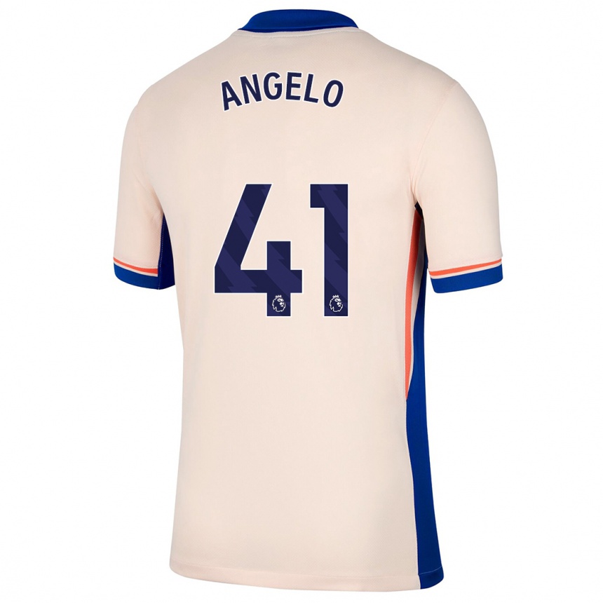 Kids Football Ângelo #41 Light Beige Away Jersey 2024/25 T-Shirt Australia